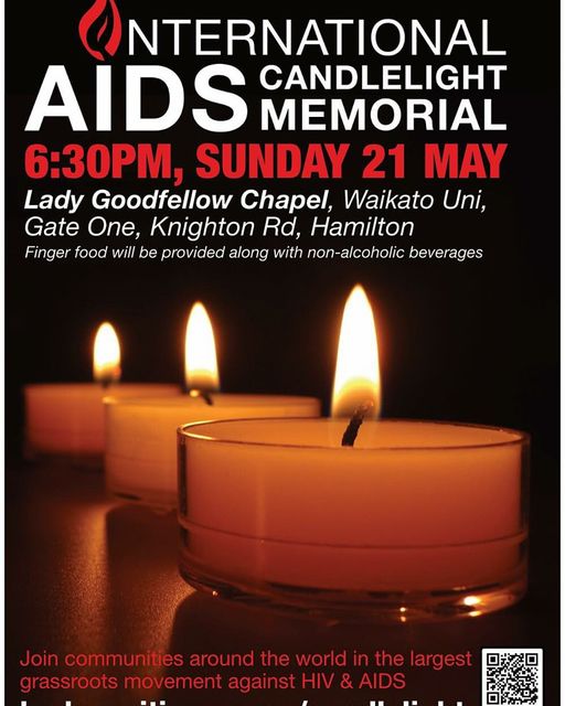 International HIV/AIDS candlelight memorial Hamilton Rainbow Connect NZ